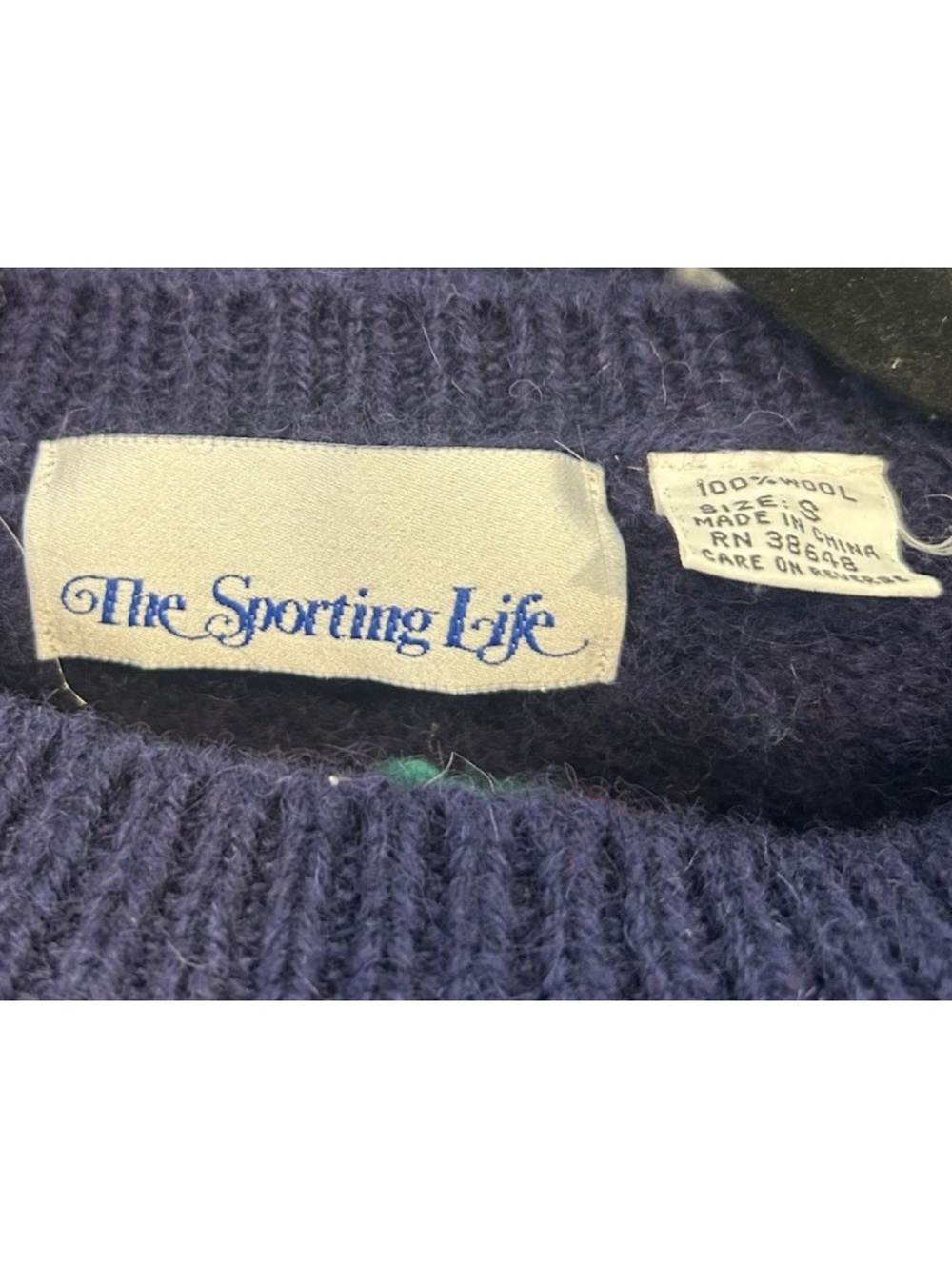 Vintage 80's The Sporting Life Sheepdog 100% Wool Sweater Women's Size Small - Picture 4 of 5